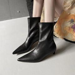 Autumn Cowhide Kitten heel Modern Boots