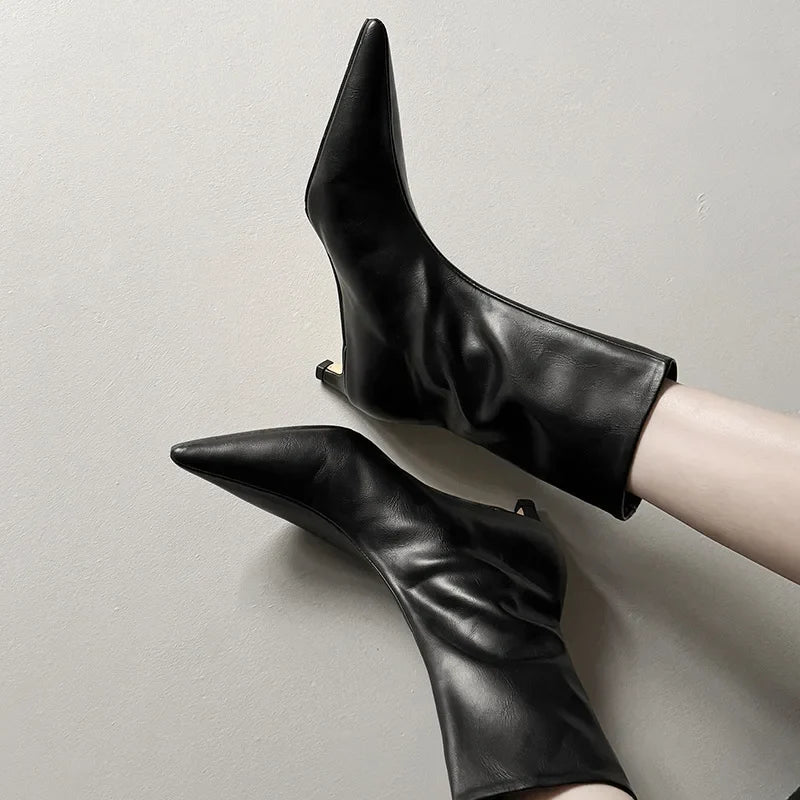 Autumn Cowhide Kitten heel Modern Boots