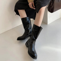 Autumn brown cowhide Chelsea Boots