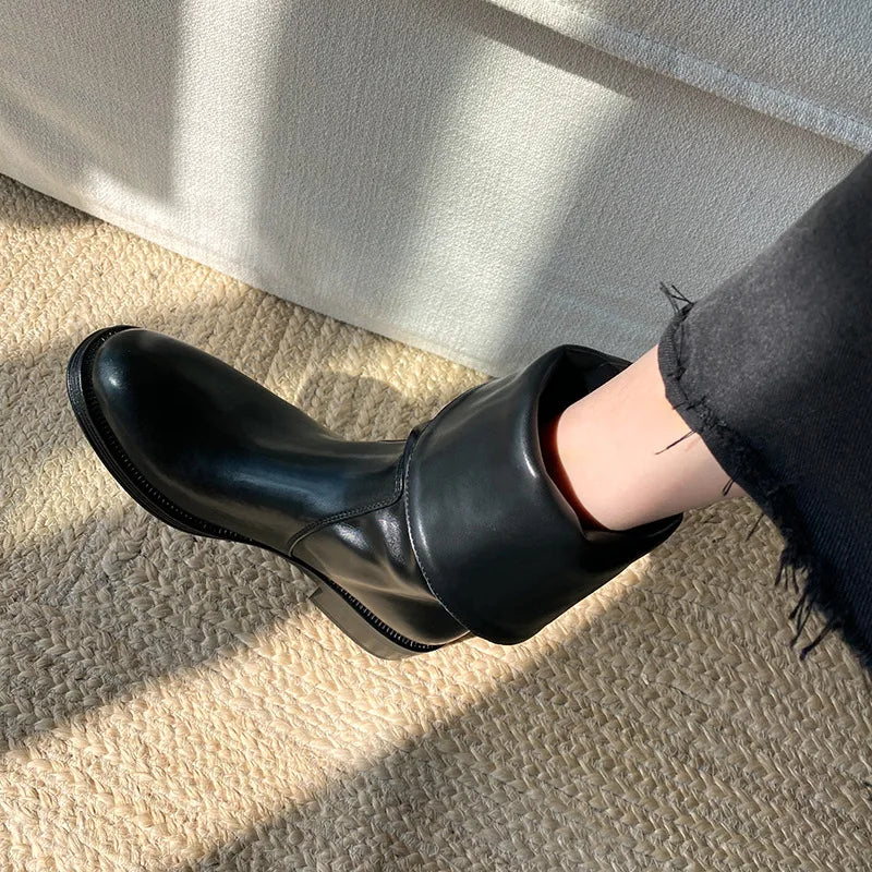 Autumn brown cowhide Chelsea Boots