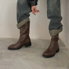 Autumn brown cowhide Chelsea Boots