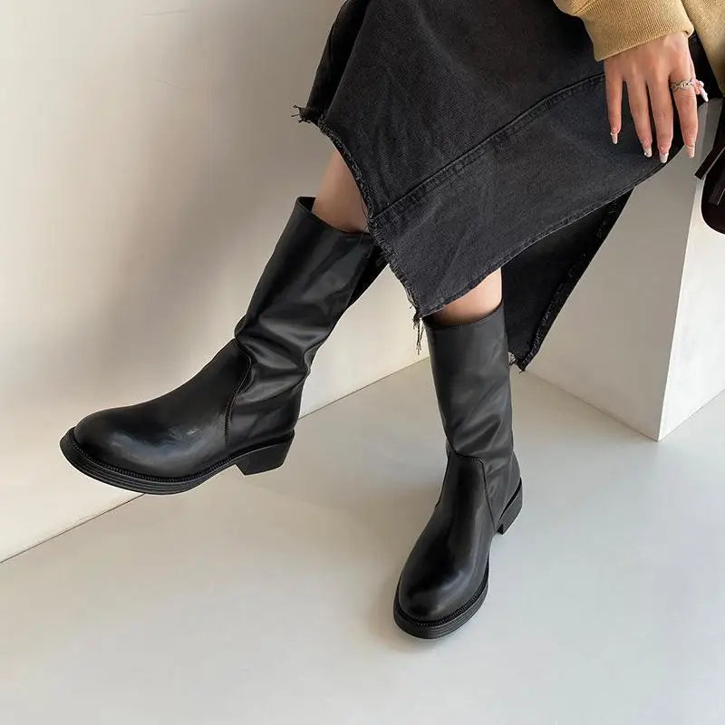 Autumn brown cowhide Chelsea Boots