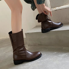 Autumn brown cowhide Chelsea Boots