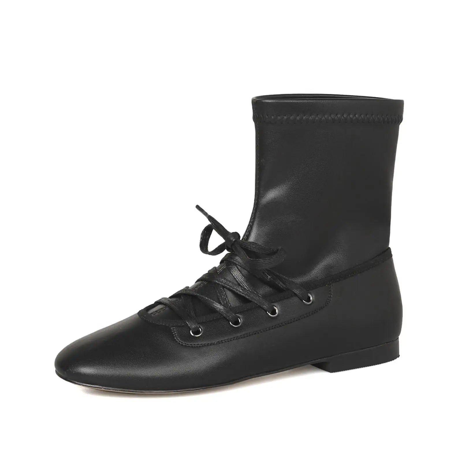 Autumn cowhide Cross tied Short Boots