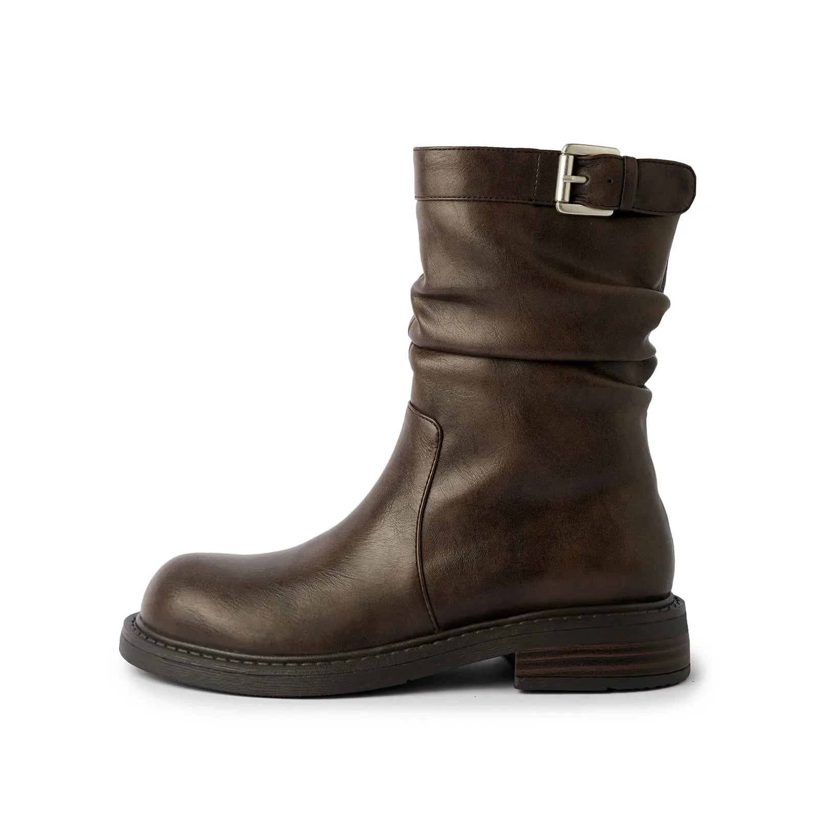 Autumn cowhide Pleated Chelsea Boots