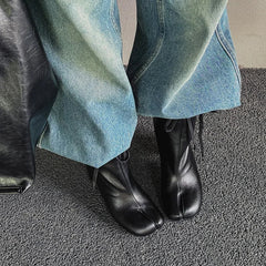Autumn cowhide Split toe Modern Boots