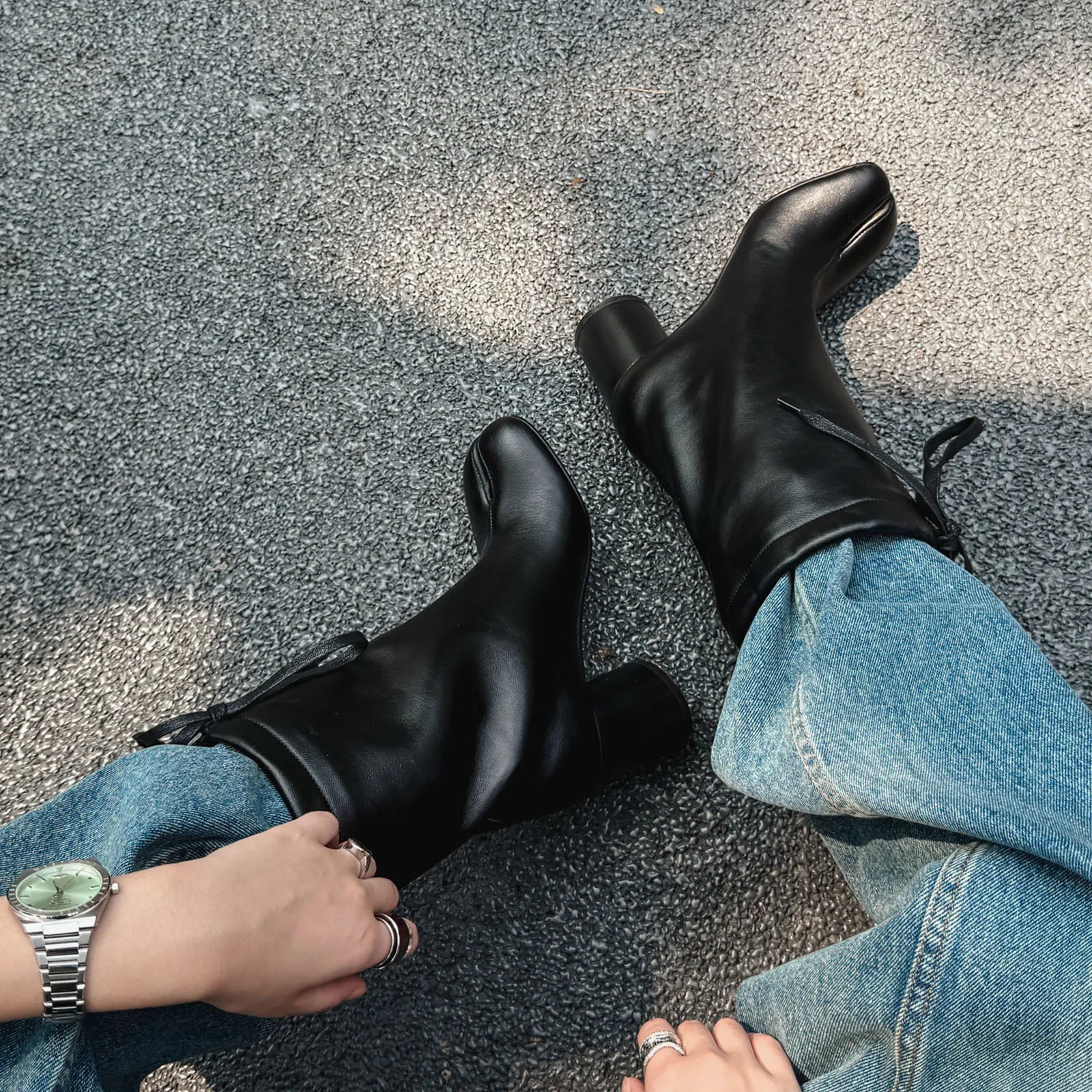 Autumn cowhide Split toe Modern Boots