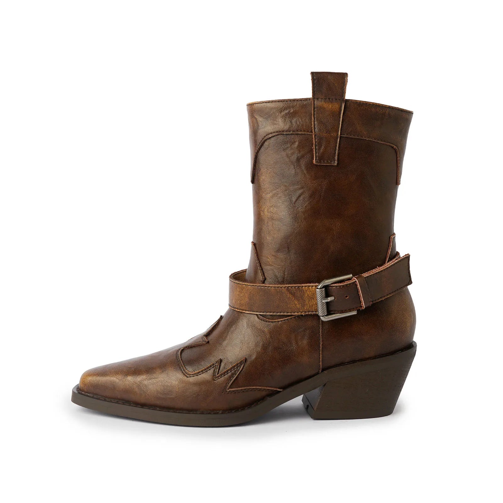 Autumn cowhide embroidery Western Boots
