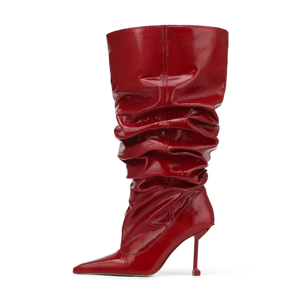 Pleated Over Large tubular Boots