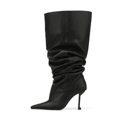 Pleated Over Large tubular Boots