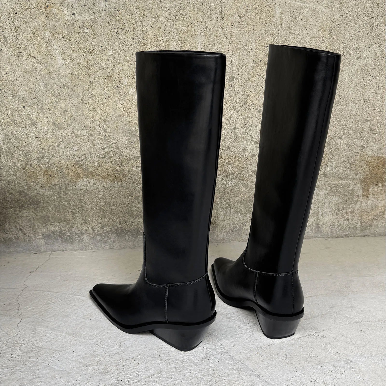 Spring Cowhide Wedges Knee high Boots