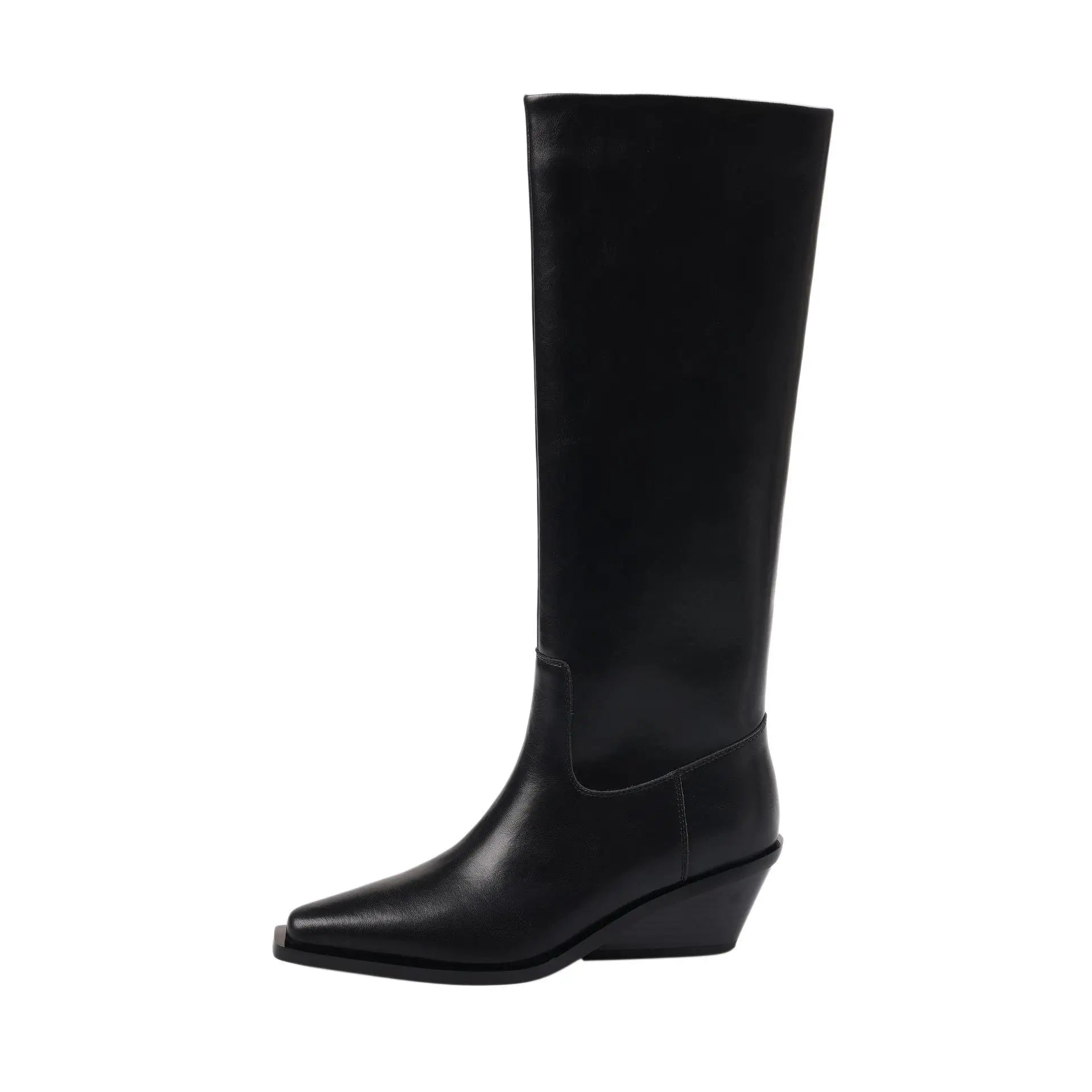 Spring Cowhide Wedges Knee high Boots