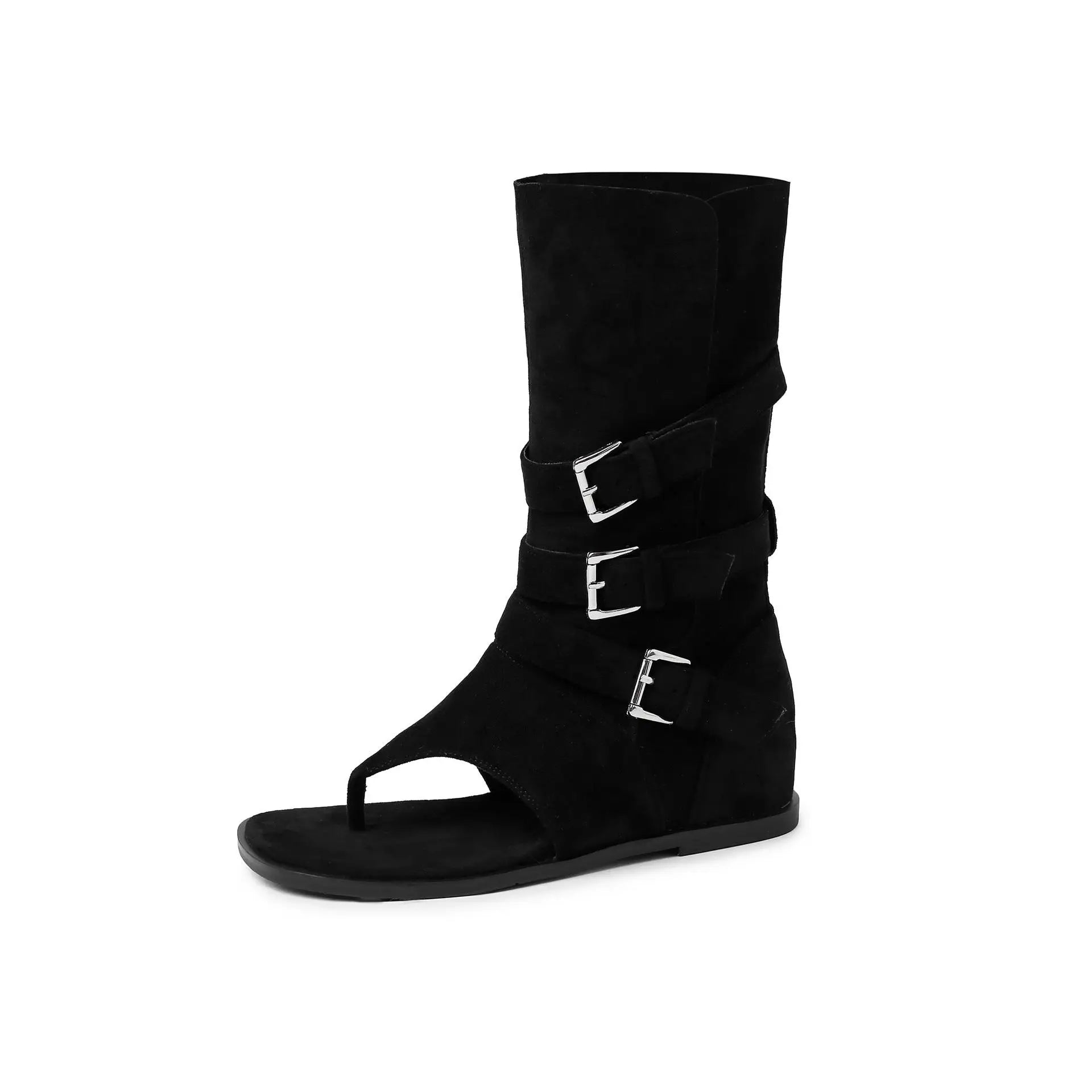 Summer Pinch toe Wedges suede Mid-Calf Boots