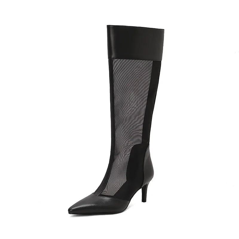 Summr Hollow Mesh Knee high Boots