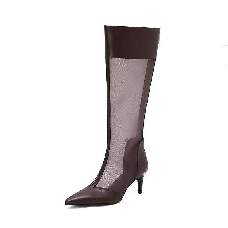 Summr Hollow Mesh Knee high Boots
