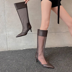 Summr Hollow Mesh Knee high Boots
