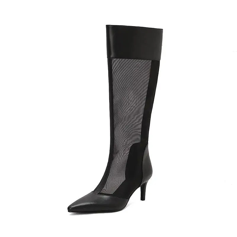 Summr Hollow Mesh Knee high Boots