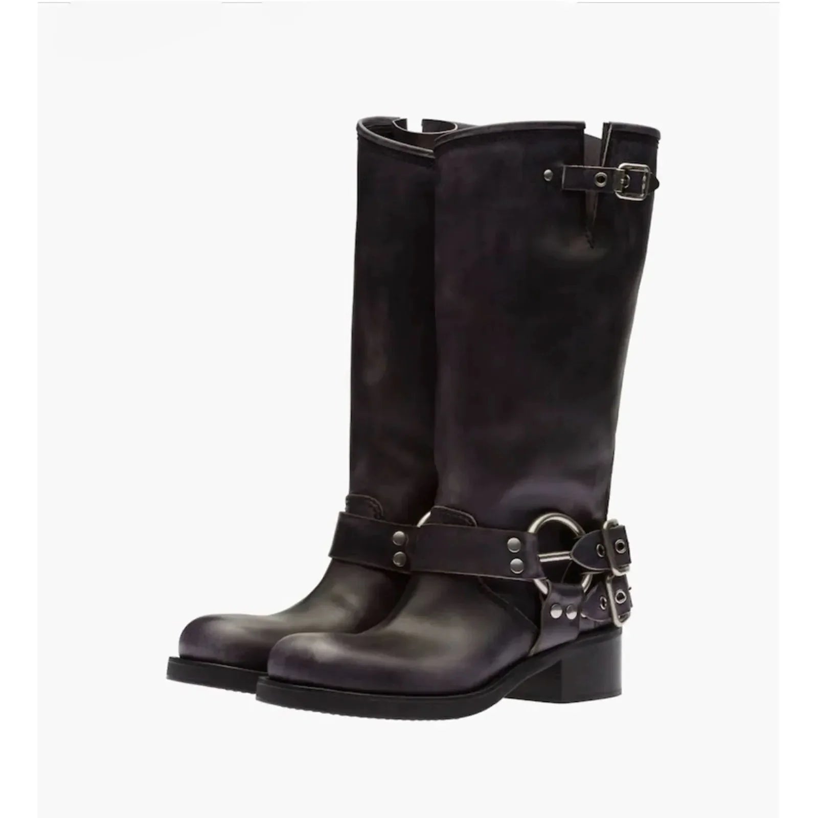 Autumn Brown Platform Motorcycle Boots