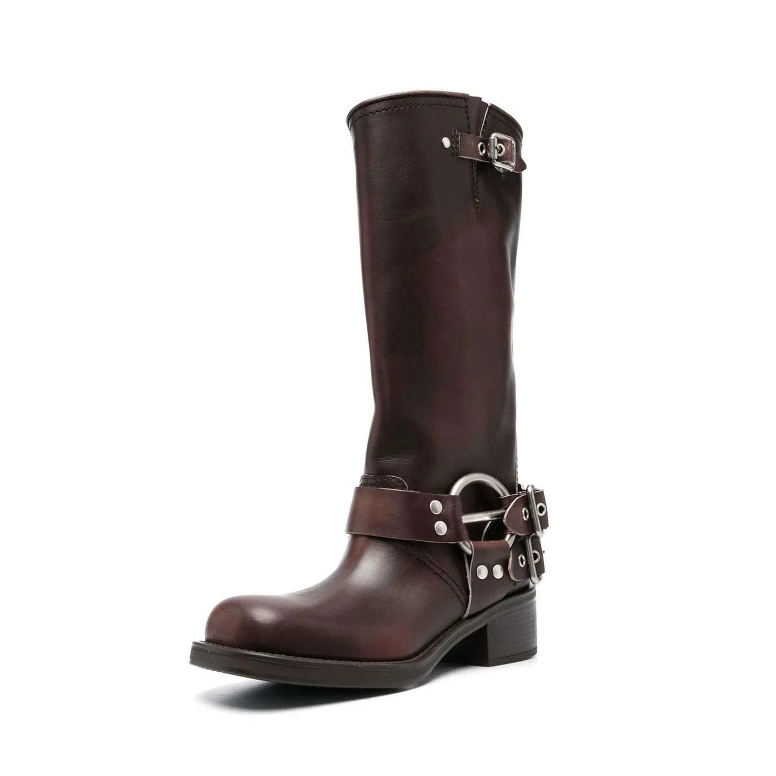 Autumn Brown Platform Motorcycle Boots