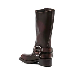Autumn Brown Platform Motorcycle Boots