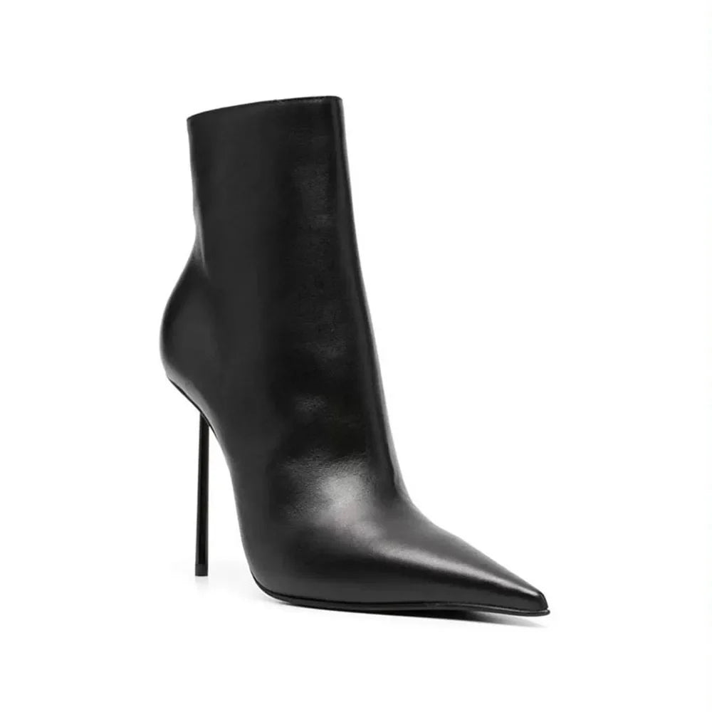 Autumn Black Pointed Toe Short Boots