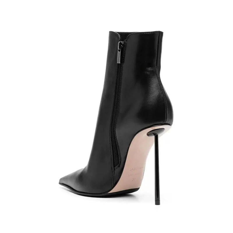 Autumn Black Pointed Toe Short Boots