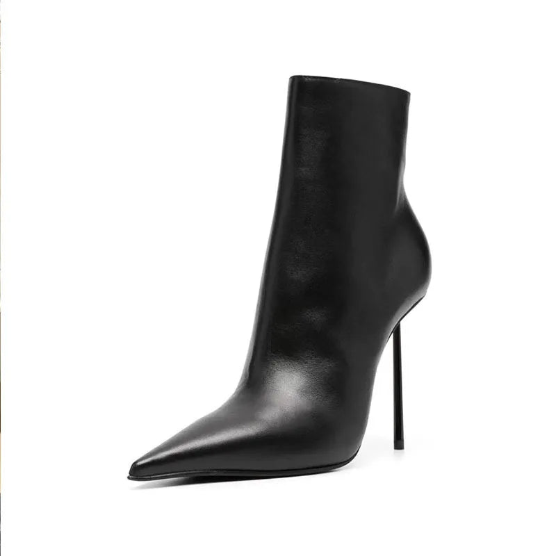 Autumn Black Pointed Toe Short Boots