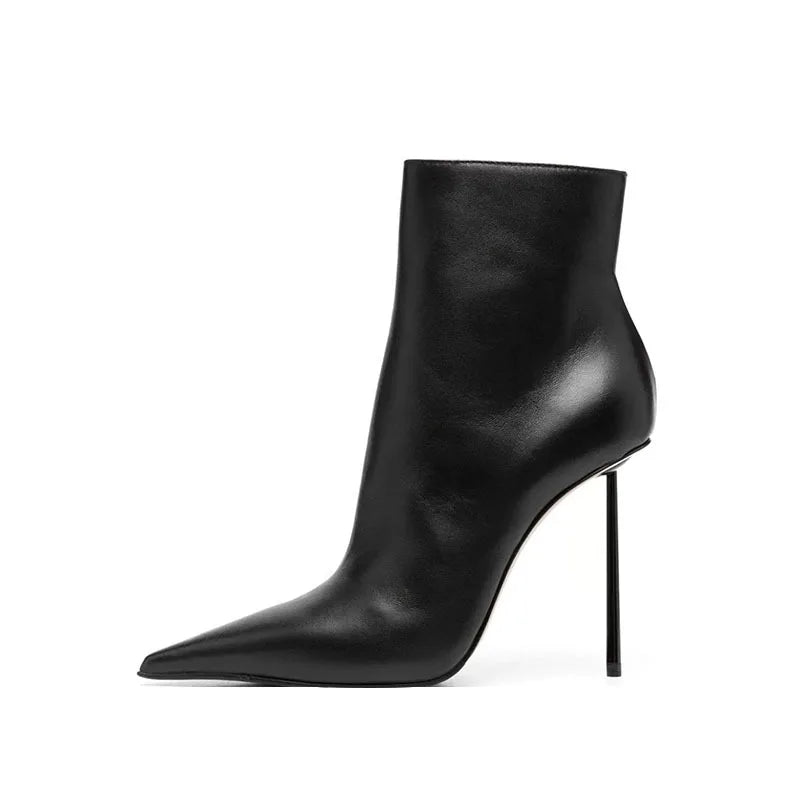 Autumn Black Pointed Toe Short Boots
