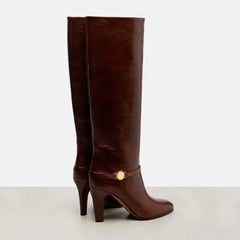 Autumn Brown Cowhide Metal Buckle Modern Boots