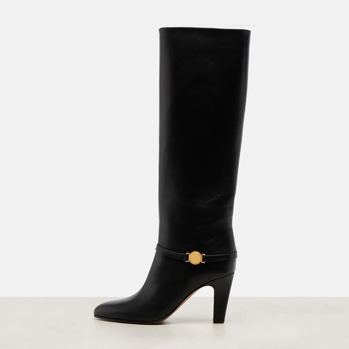 Autumn Brown Cowhide Metal Buckle Modern Boots