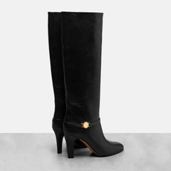 Autumn Brown Cowhide Metal Buckle Modern Boots