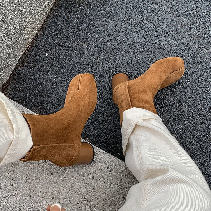 Autumn Brown Sheep suede Short Boots