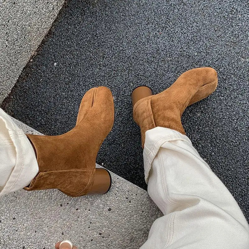 Autumn Brown Sheep suede Short Boots