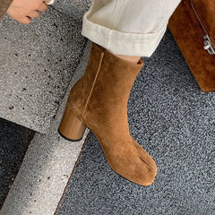 Autumn Brown Sheep suede Short Boots