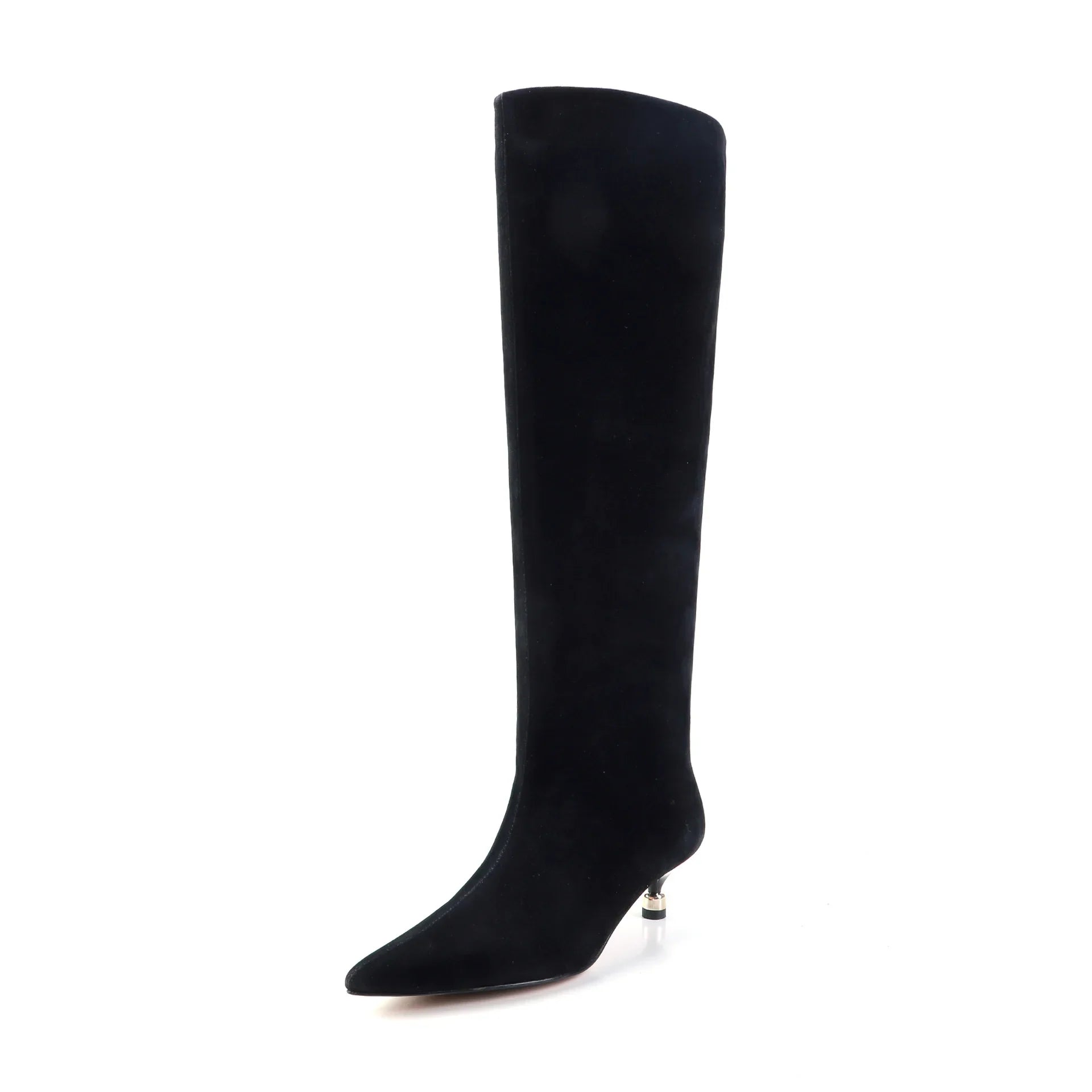 Autumn Brown Suede Kitten Heel Modern Boots