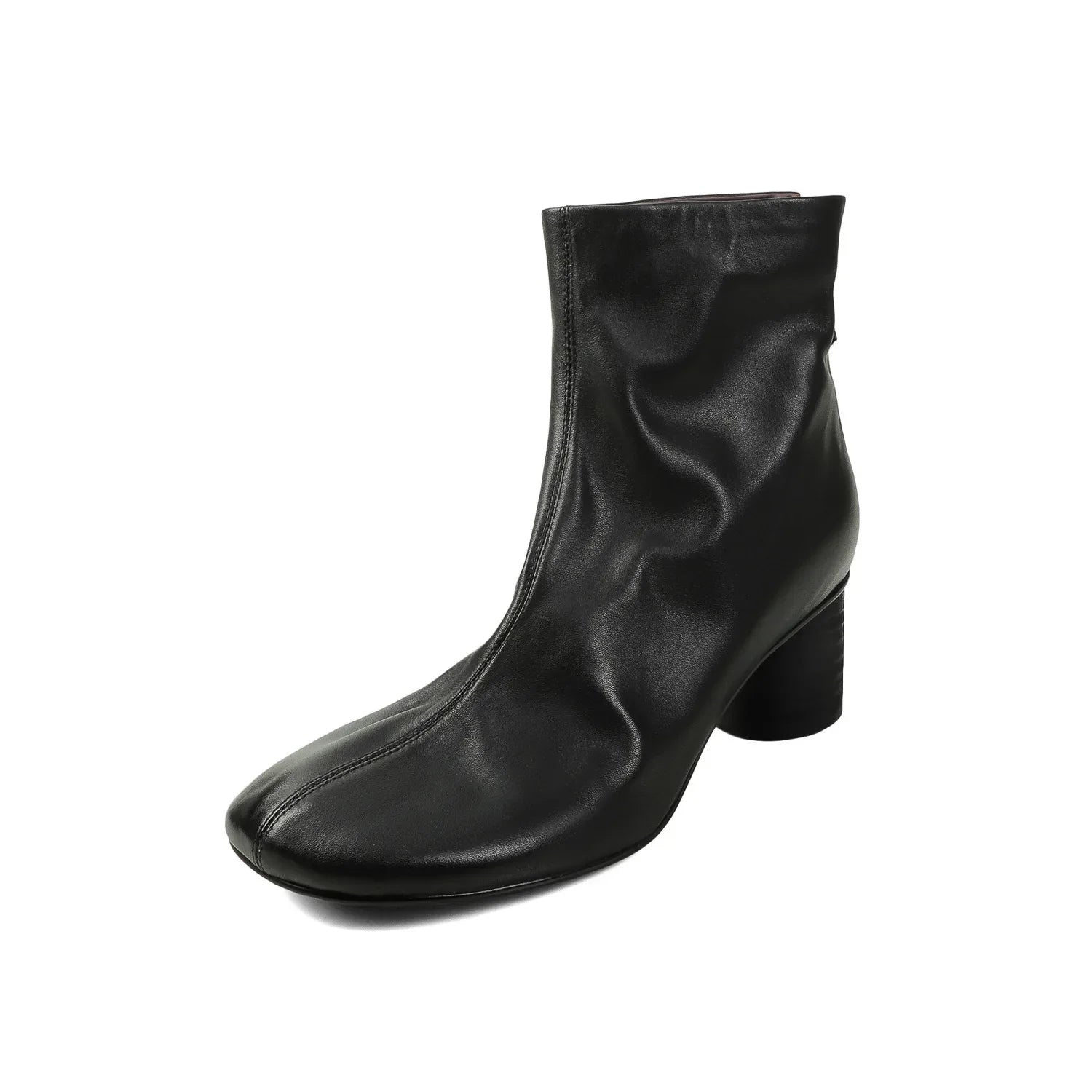Autumn Brown cowhide Back zipper Short Boots