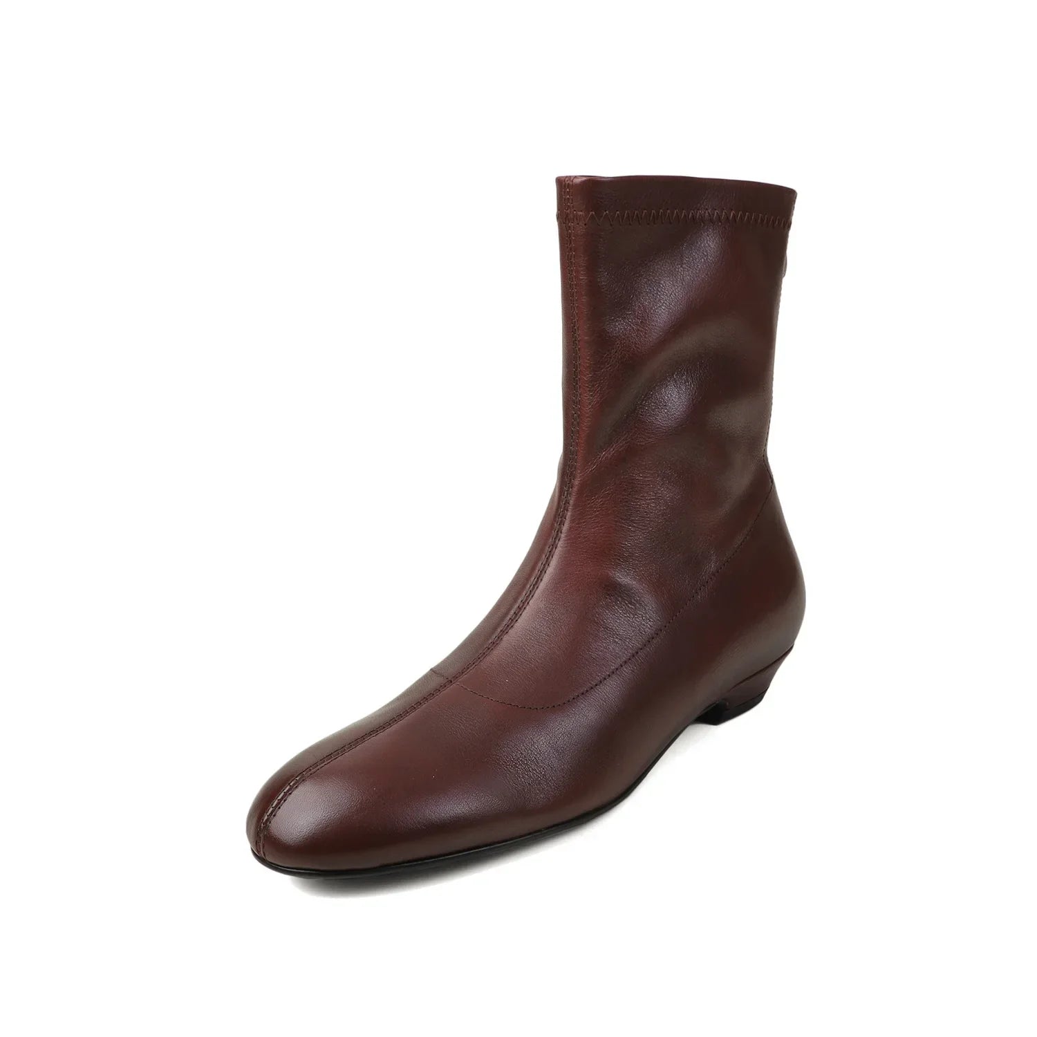 Autumn Brown cowhide Back zipper Skinny Boots