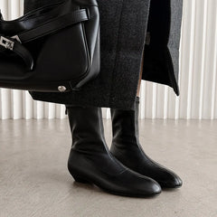 Autumn Brown cowhide Back zipper Skinny Boots