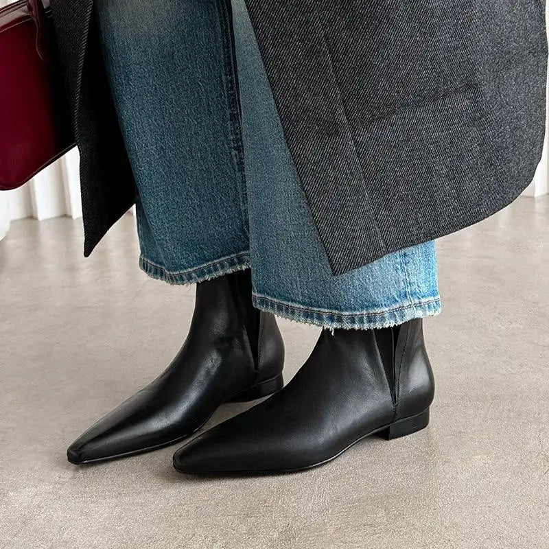 Autumn Brown cowhide Short Boots