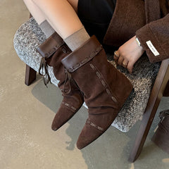 Autumn Cow suede Increased Internal Short Boots