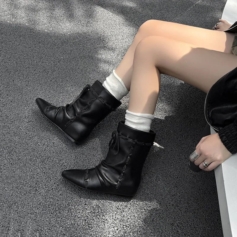 Autumn Cow suede Increased Internal Short Boots