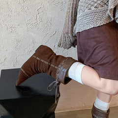 Autumn Cow suede Increased Internal Western Boots