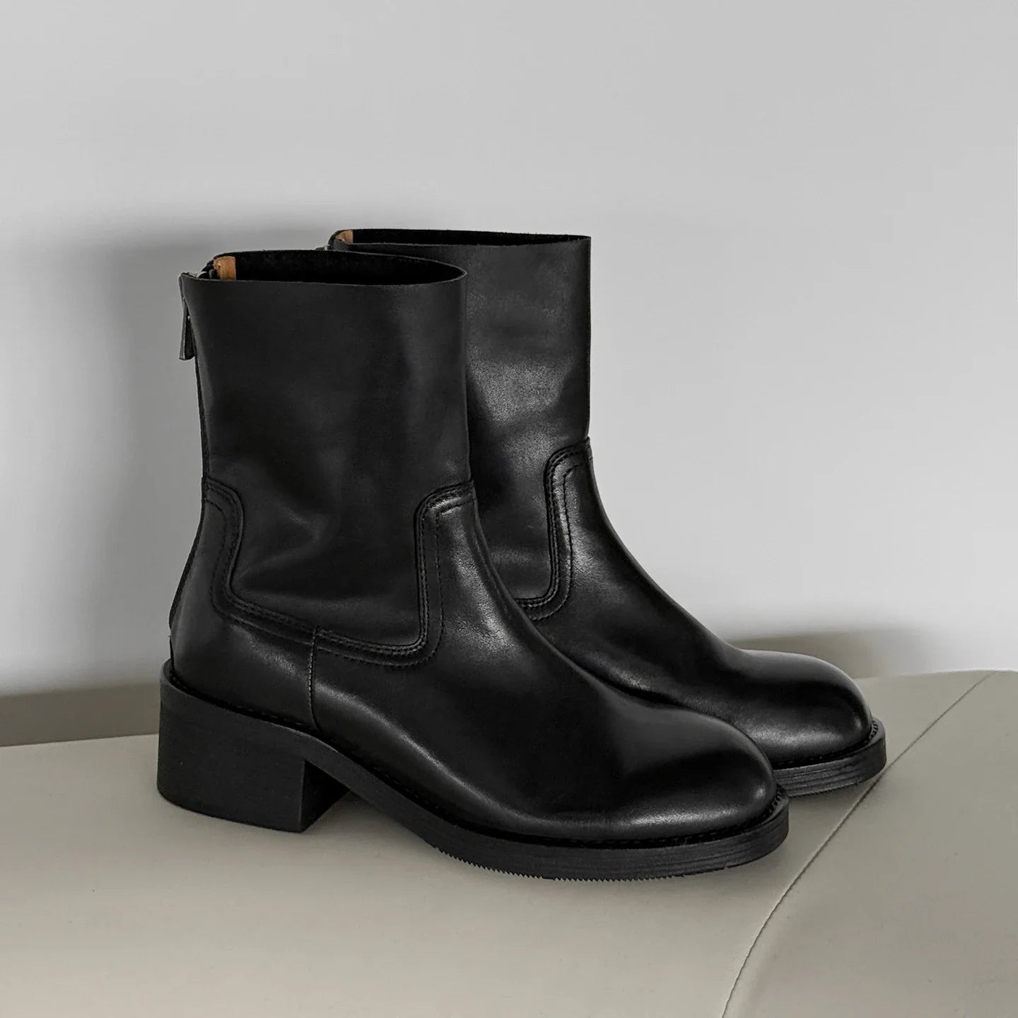 Autumn Cowhide Riding Boots