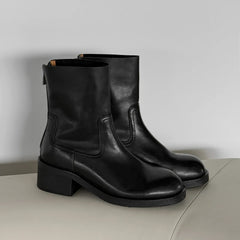 Autumn Cowhide Riding Boots