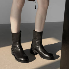Autumn Cowhide Riding Boots