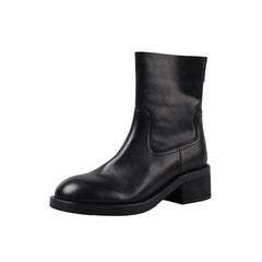 Autumn Cowhide Riding Boots