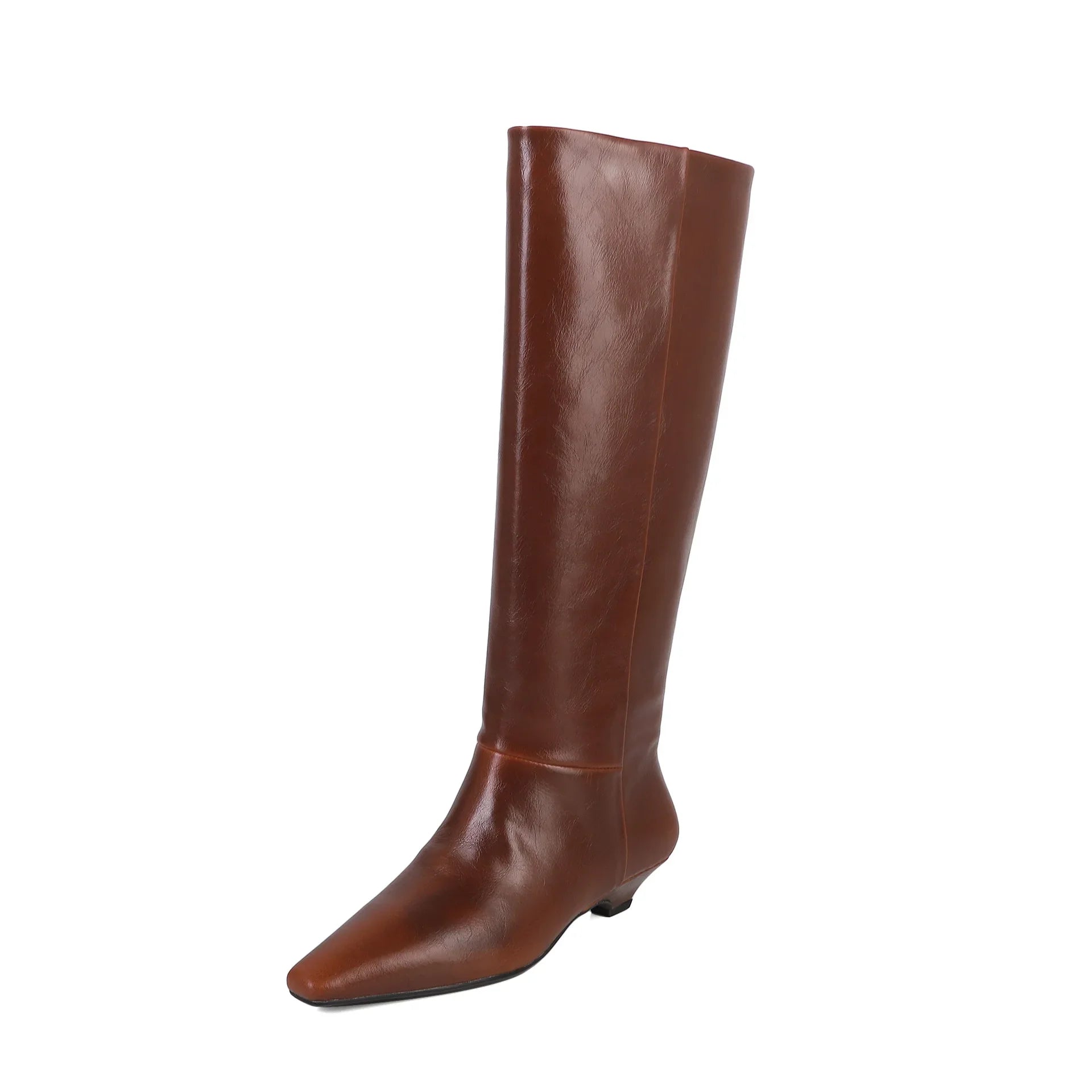 Autumn Cowhide black knee high boots