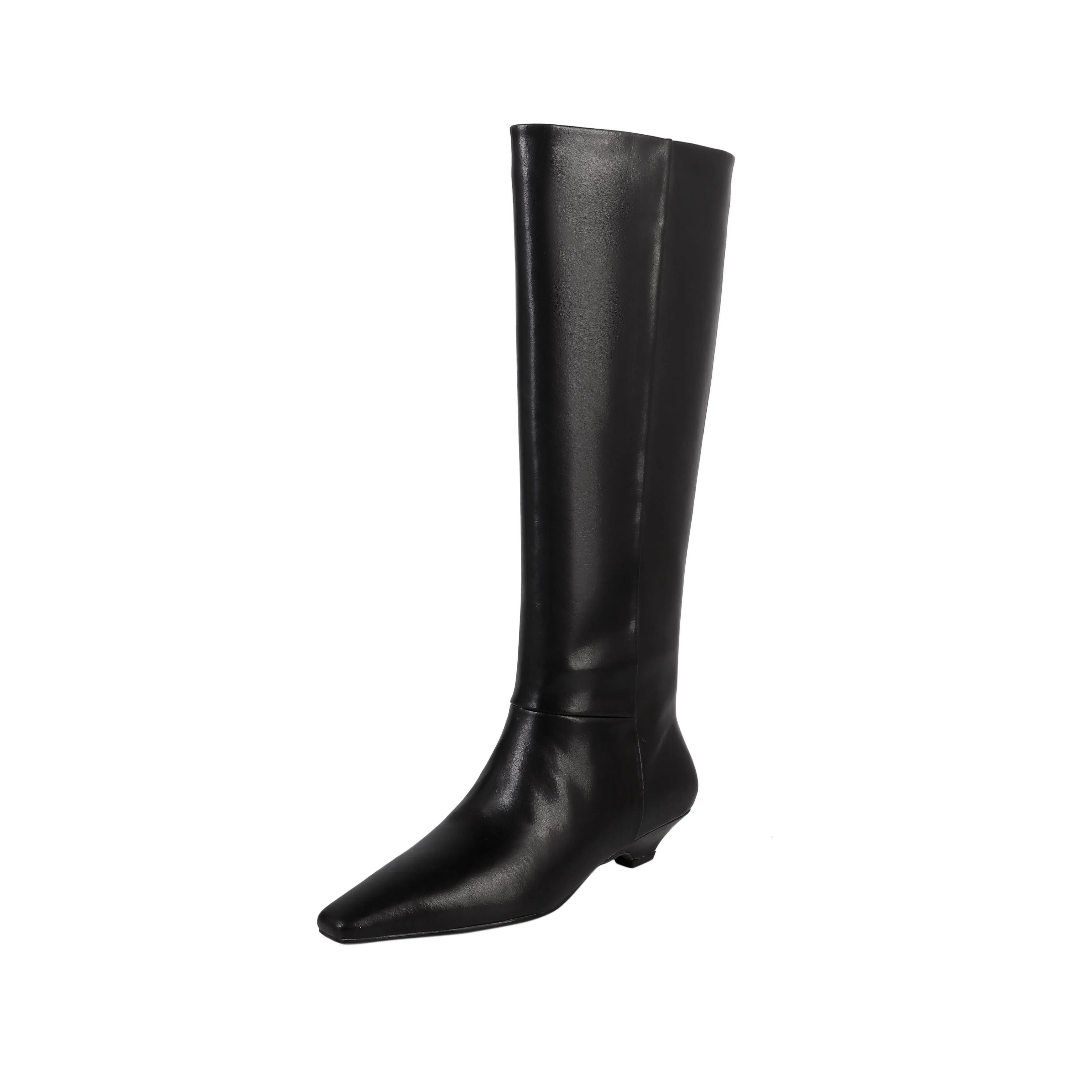 Autumn Cowhide black knee high boots