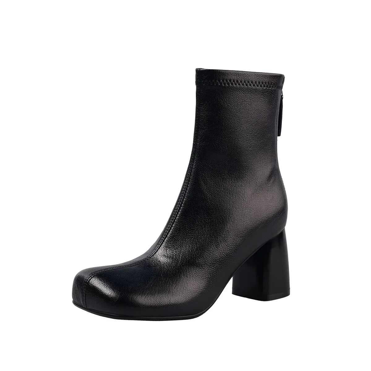 Autumn Elastic PU Chunky heels skinny Boots