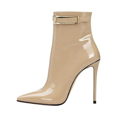Autumn Patent Leather Belt buckle Short Boots